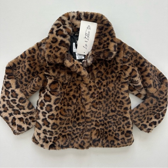 Leopard Print Faux Fur Kids Jacket Size 5 - Picture 13 of 13